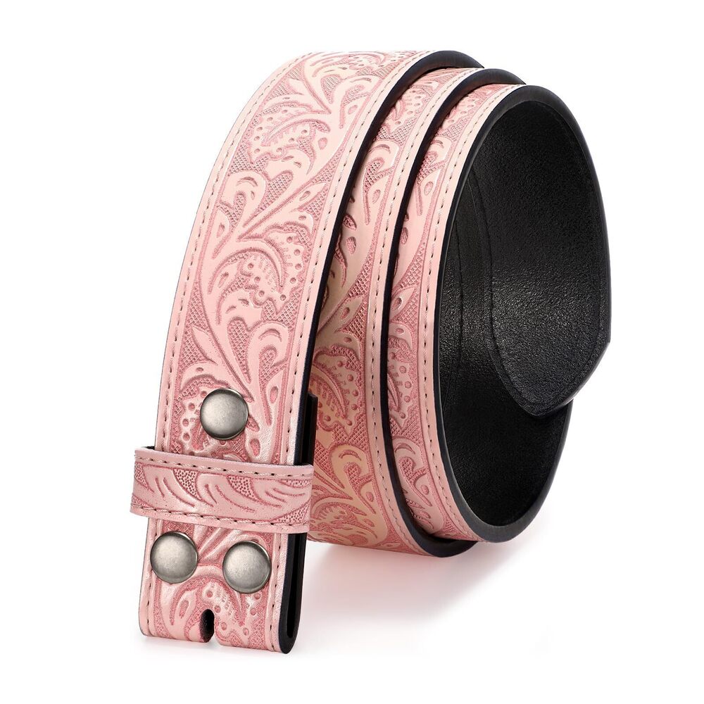 7943 Western Belt Strap without Buckle 1.5" Wide Floral Engraved Embossed